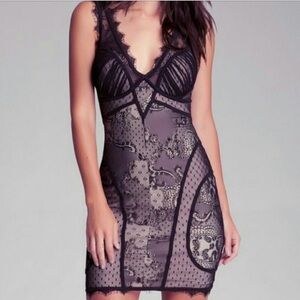 BEBE black lace mini cocktail dress